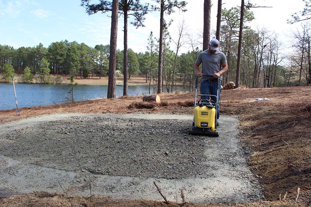 Tamping for Fire Patio Installation, Pinebluff, NC